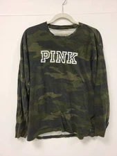 Victoria's Secret PINK Camo Long Sleeve Shirt Womens Size M Casual Top