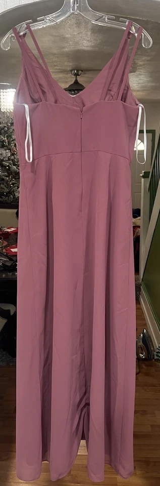 Social Bridesmaids 887 Doble Stap Crepe Dreses Dusty Rose Zs 8 Foto 2 de 4