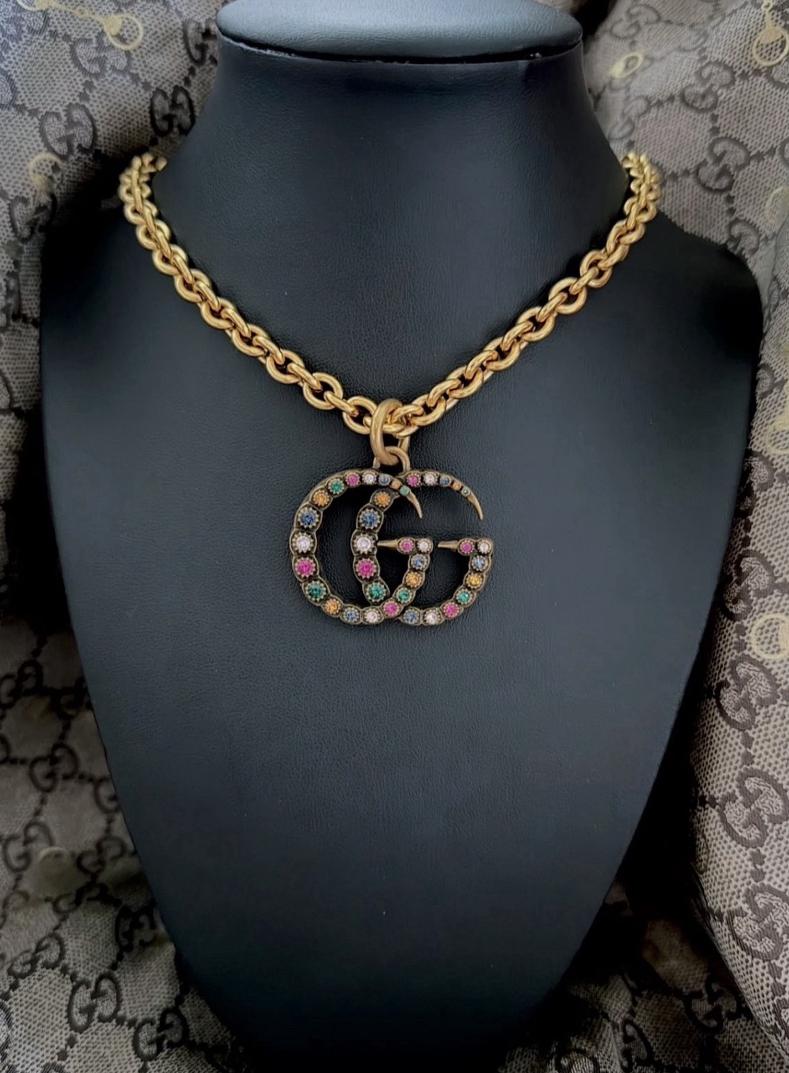 Repurposed Multicolored Crystal Interlocking GG G… - image 3