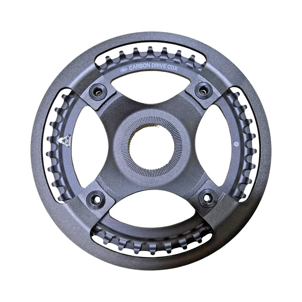 盖茨碳 CDX 驱动器 42T 4 螺栓禧玛诺阶梯皮带传动齿轮环合金黑色 — 第 2/4 张图片