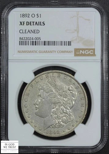 1892 O Morgan Silver Dollar $1 NGC XF Details - Cleaned