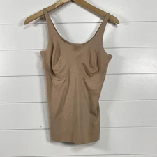 Ruby Ribbon Shaping Tank Womens Size 36 Beige Nude Adjustable Straps Seamless