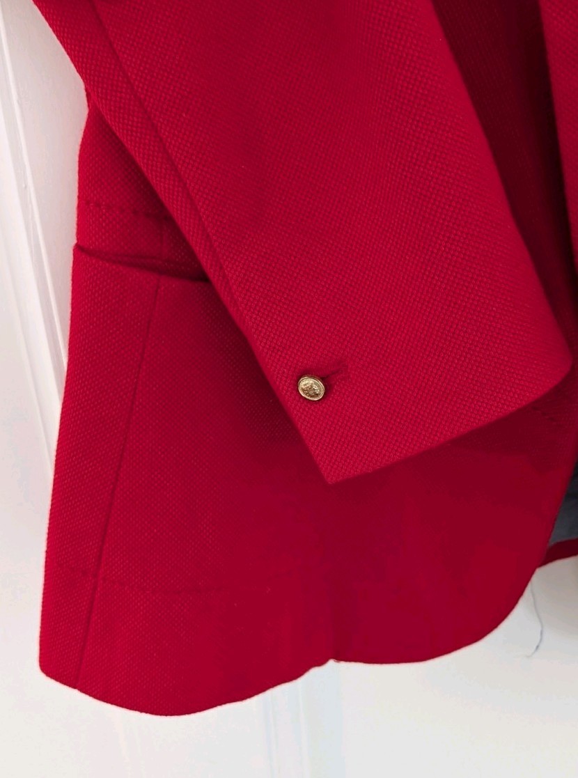 Zara Basic Red 100% Cotton Single Button Cropped … - image 5