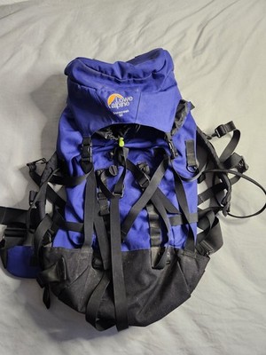 Vintage Lowe Alpine Snowpeak 50 Backpack Daypack Blue Black Padded Hiking EUC