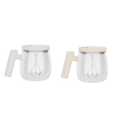 2 Stück 400 ml Selbstrührender Becher Elektrisch Rührend Kaffeetasse Glas Innentank1534