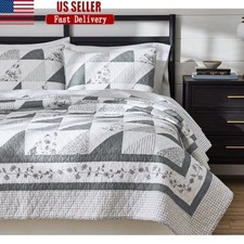 Heirloom Patchwork Quilt Cotton Bedspread Reversible Breathable All Ages New