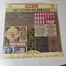 K  Company Boy Scouts Of America Scrap Kit Pages And Stickers BE PREPARED