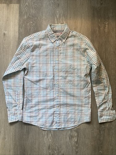 Sovereign Code Men’s Small Light Blue Square Pattern Long Sleeve Button Up Shirt - Picture 1 of 6