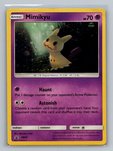 Mimikyu - SM29 Holo Promo Sun & Moon Promo Pokemon Moderately Played