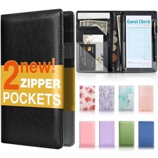 Server Book with 2 Zipper Pockets Waitress Book for Servers Fits Waitress Apron