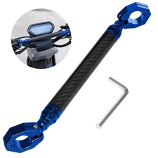 Motorcycle Cross Bar, Blue, 22mm, Adjustable, Aluminum, Balance Handlebar, Lever