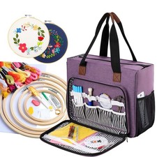 Embroidery Project Bag, Embroidery Kits Storage Bag,Multifunctional Bag for C...