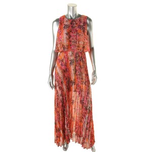 orange snake print maxi dress