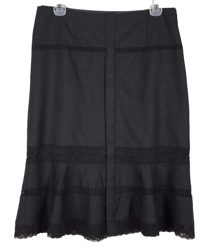 FREE PEOPLE dunkelgrau Druckknopf vorne Spitze abgestuft 70 % Wolle 30 % Rayon Rock Größe 4 - Bild 7 von 11