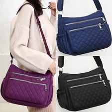 Women Nylon Shoulder Bag Waterproof Multi-pocket Zip Ladies Travel Messenger Bag