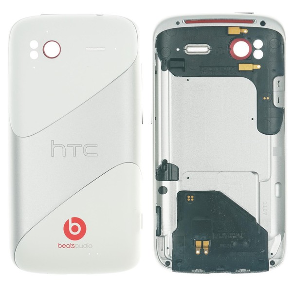 Original Htc Sensation (Xe) Akkudeckel Cover GehäUse Antenne Weiß Silber-image