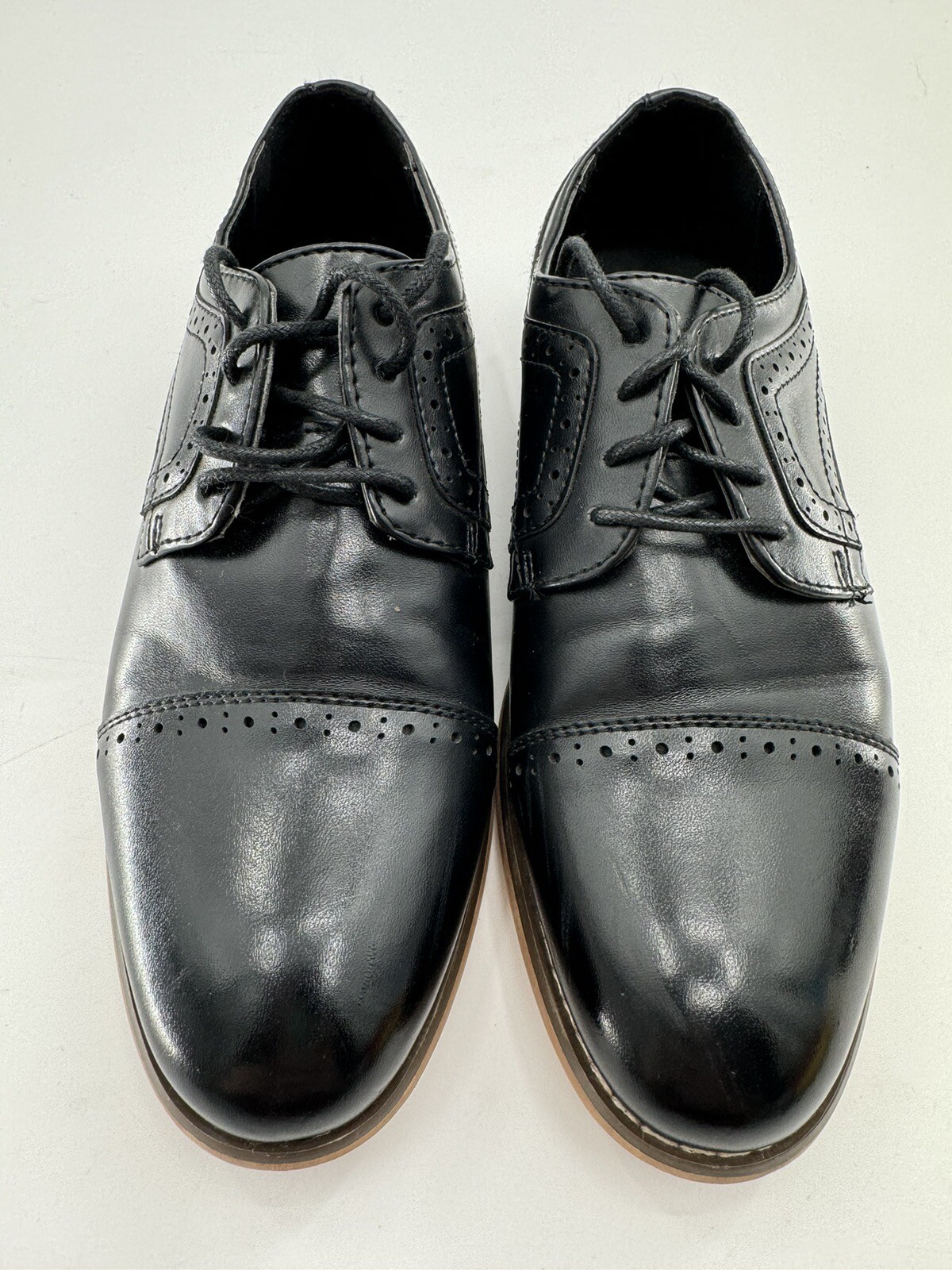 SAOLA Scarpe eleganti nere Stacy Adams Dickinson taglia 2M casual Oxfords lacci chiesa