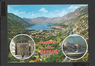 Alte Farbpostkarte Gesamtansicht Pozdrav iz Kotora Kroatien unbespielt