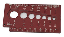 Metric Bolt & Nut Gage Gauge With Wrench Sizes Curtis Complete Coverage Vintage