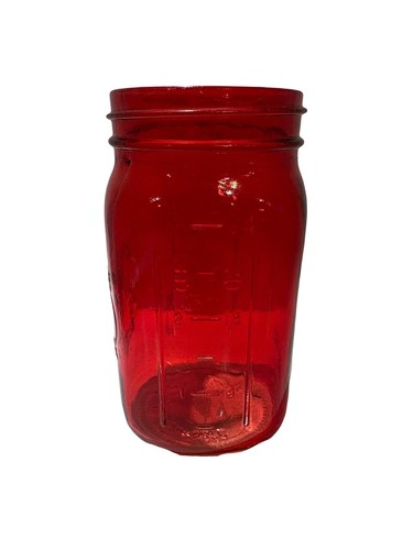 Jardin Red Ruby Glass Mason Jar EST. 1946 NOT SAFE FOR FOOD No Lid - Imagen 2 de 9