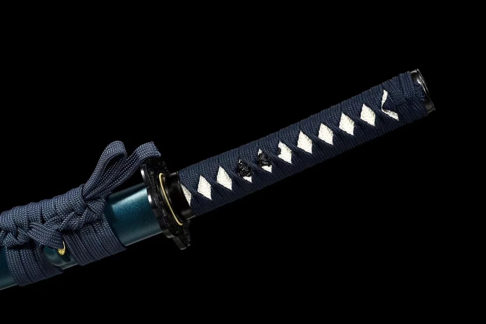 Espada Samurai Japonesa Afilada Tokugawa Azul Wakizashi Arcilla Templada T10 Acero Foto 4 de 4