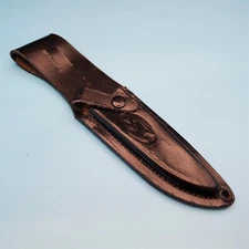 Fixed Blade Knife Sheath Leather Black Boar Design 9.25" x 4.25" blade Belt Case