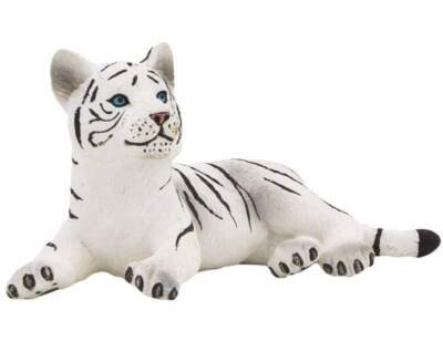 Mojo 387015 Tierfigur Weißes Tigerbaby liegend, white tiger cub laying NEU