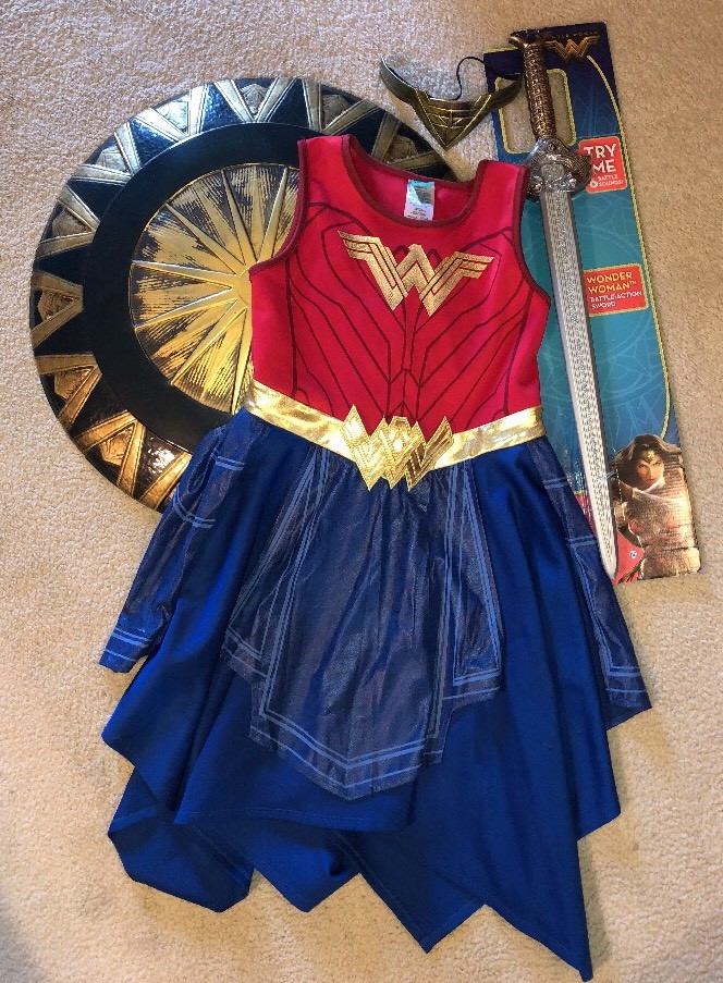 COMPLETE Wonder Woman Halloween Costume Dress Shield Headpiece Sword W  Sounds | eBay