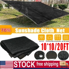 10X10FT/10x20 FT Black Sun Shade Net Plants Pergola Lawn Sun Shade Cloth Outdoor
