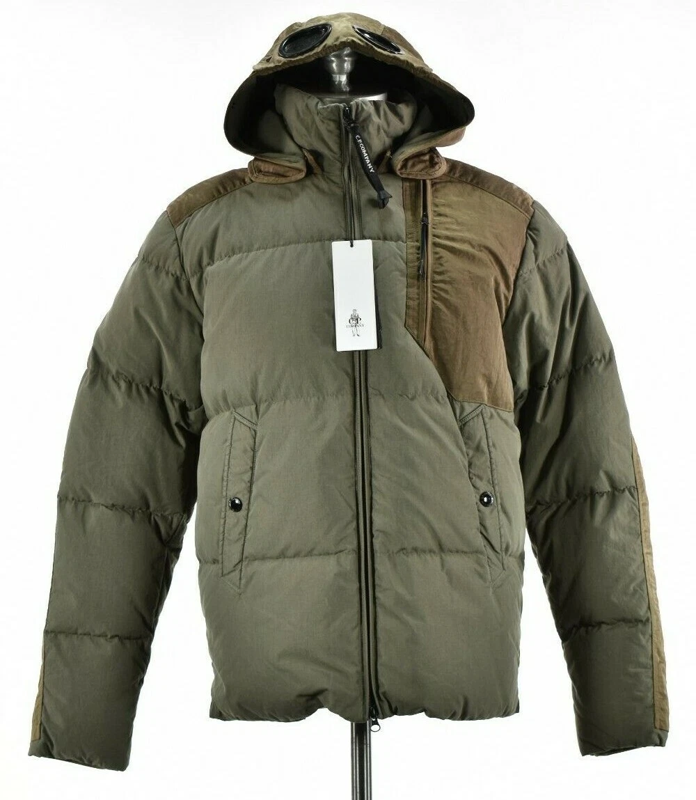 C.P. CP Company NWT Mediumweight Goggle Puffer Down Jacket Size M 50 in Green