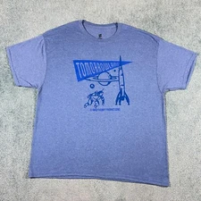 Disney Tomorrowland Shirt Adult XL Blue Outer Space Astronaut Vintage Retro Mens