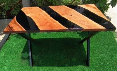152cm x 76.2cm Modern Rechteckig Epoxid Ess Table Top Handgemacht Holz Harz