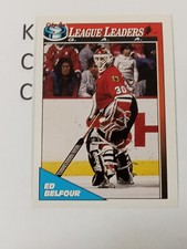 1991 O-Pee-Chee Hockey League Leaders #425 Ed Belfour Chicago Blackhawks