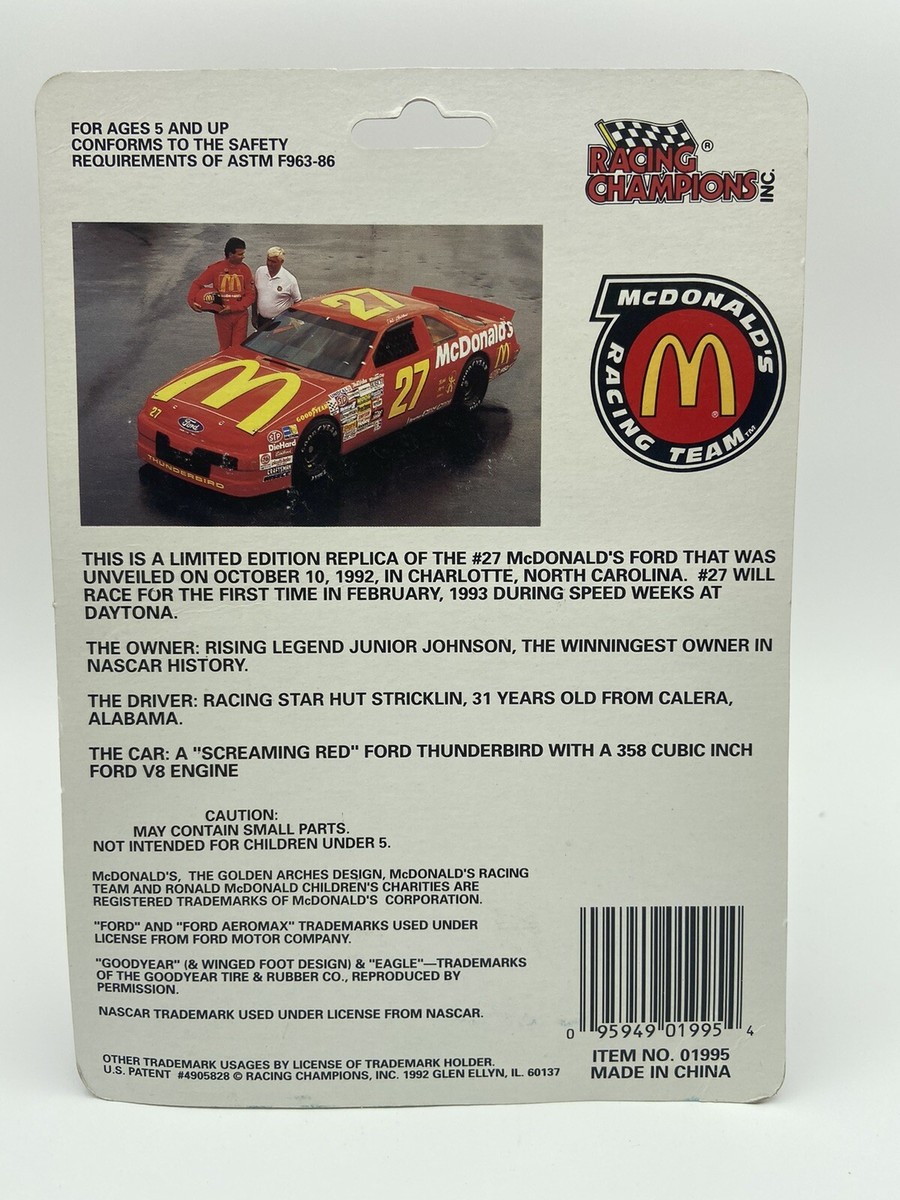 Racing Champions Mcdonalds Racing Team Red #27 1/64 Scale