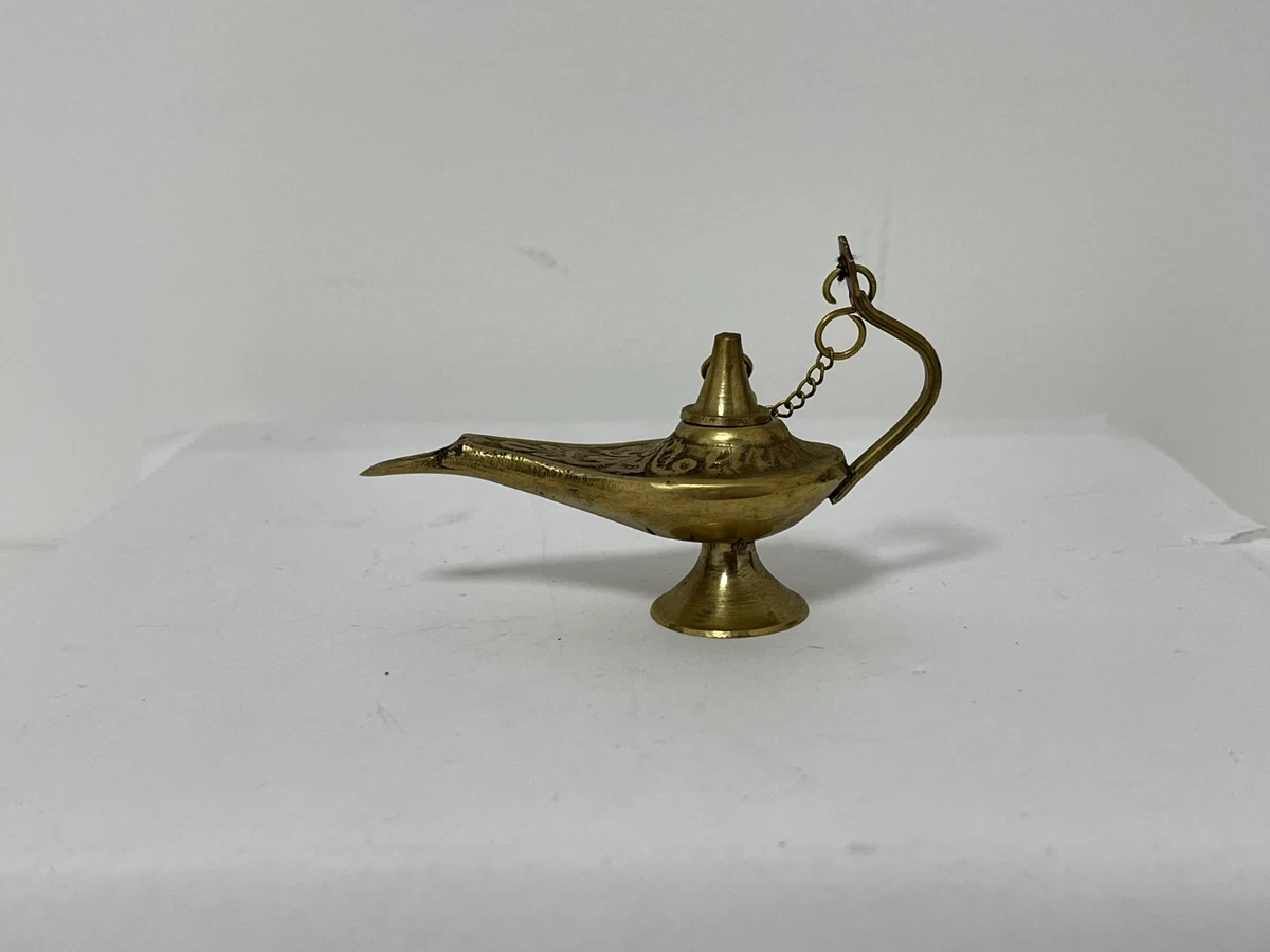 Aladdin's Magic Genie Oil Lamp Small Vintage Brass Incense Burner