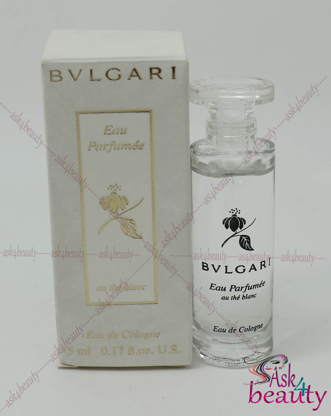 Bvlgari Eau Parfumee Au The Blanc 0.17oz/5ml Eau De Cologne Mini Splash  Women