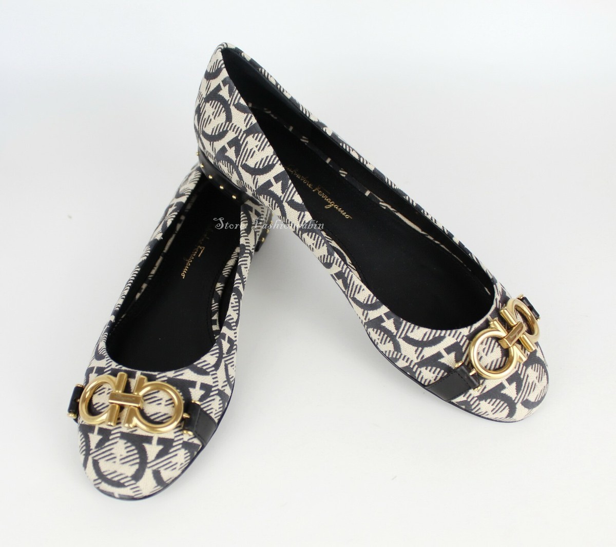 フラットシューズ Ferragamo BALLERINA GARDA 10 NEW NEW Salvatore Ferragamo Garda 10 Jacquard Ballet Flats, 7C