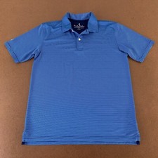 Brooks Brothers Men's Large Blue Striped Short Sleeve Performance Polo Shirt