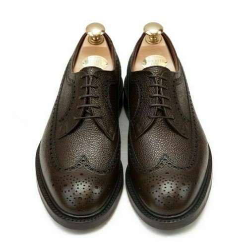 Men Leather Dress Shoes Brogue Wingtip 