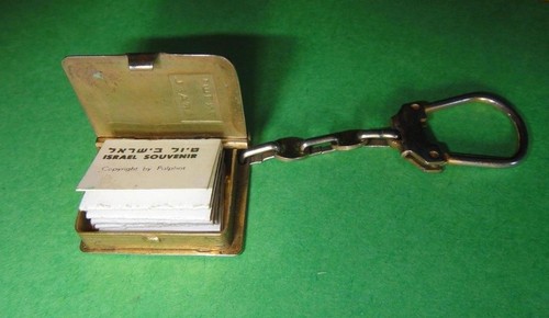 VTG 1950' ISRAEL LANSCAPES MINIATURE ALBUM KEYCHAIN JERUSALEM HAIFA TEL AVIV  - Picture 10 of 12