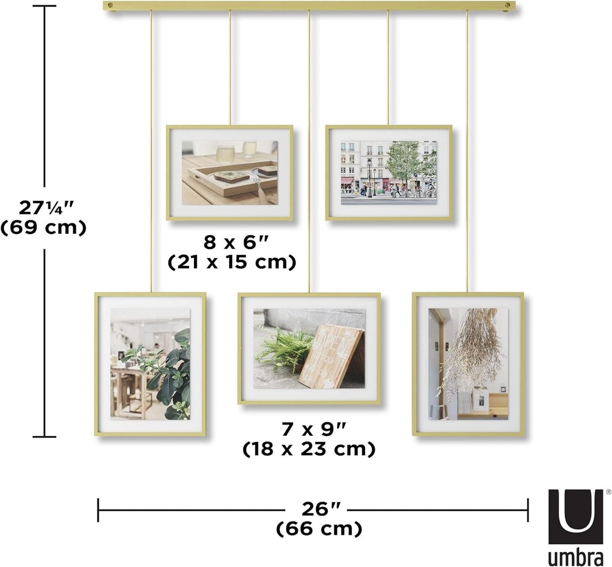 Umbra Picture Frame Gallery Set Adjustable Collage Display for 5