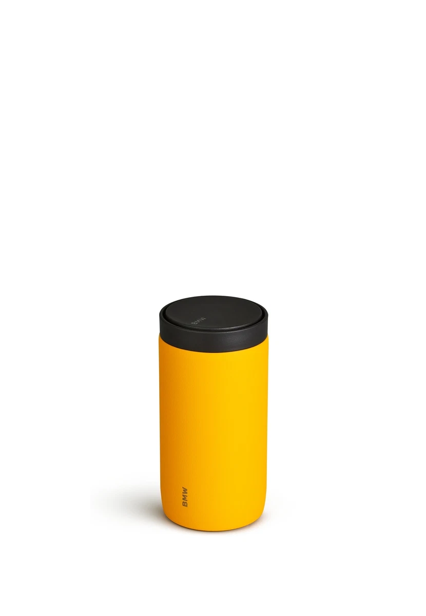 BMW Genuine Thermo Mug Push Yellow Tea Coffee Thermal Cup Travel 