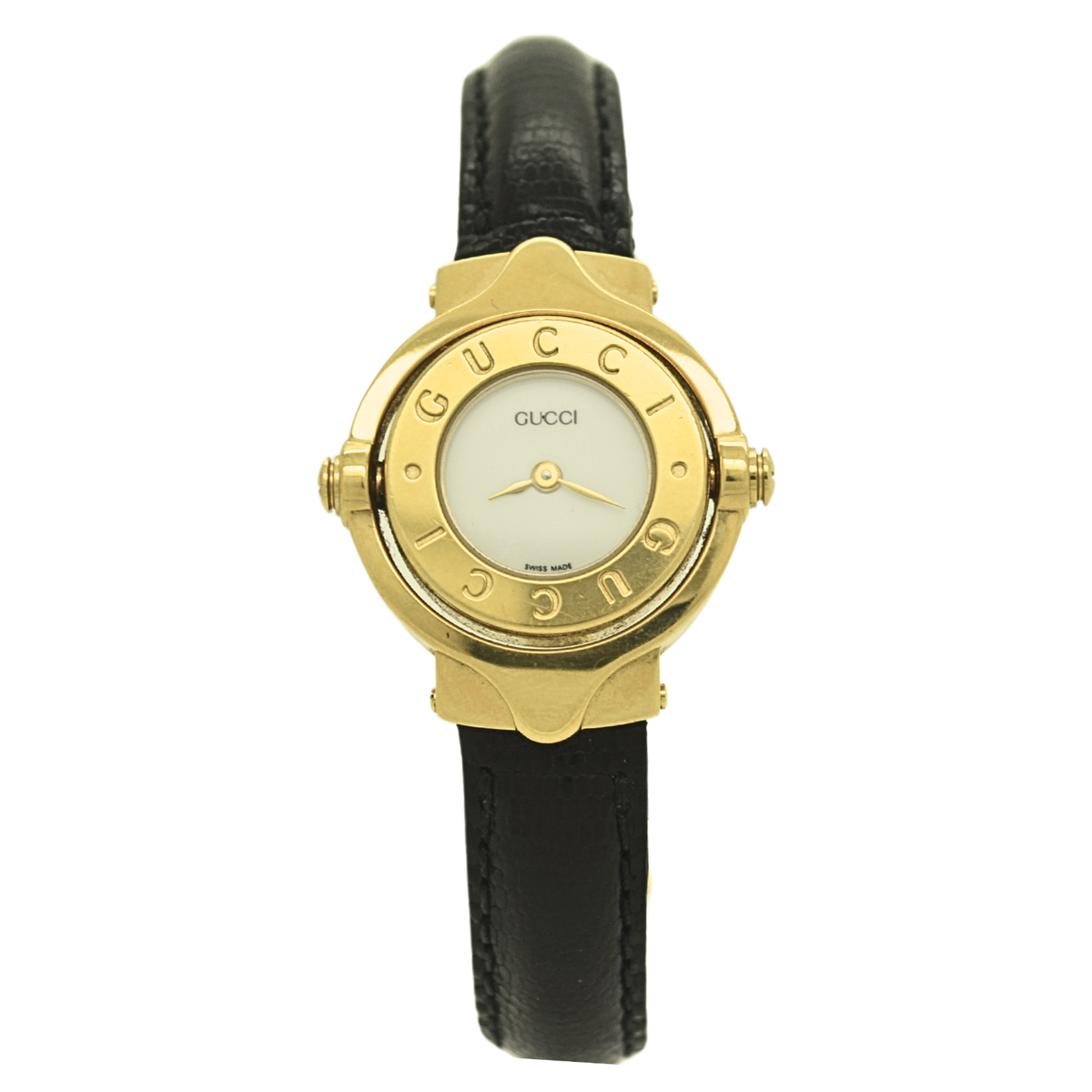 GUCCI Flip Side Bangle Quartz Stainless Steel Gold Plated GUCCI Flip Side Bangle Quartz Stainless Steel Gold Plated