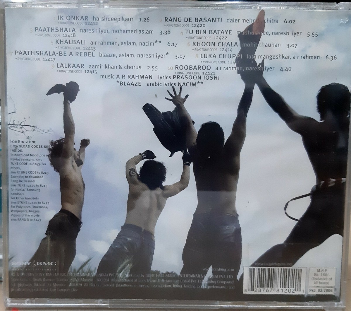 Rang De Basanti CD A R Rahman Bollywood Hindi Music CD