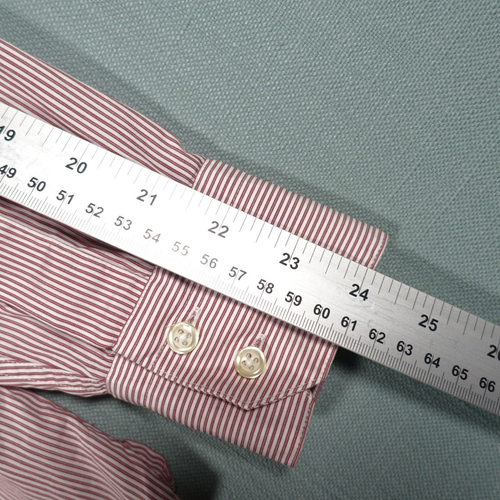 Reiss Poriot Shirt Men Medium Red White Stripe Button Up Long Sleeve Preloved - Picture 18 of 22