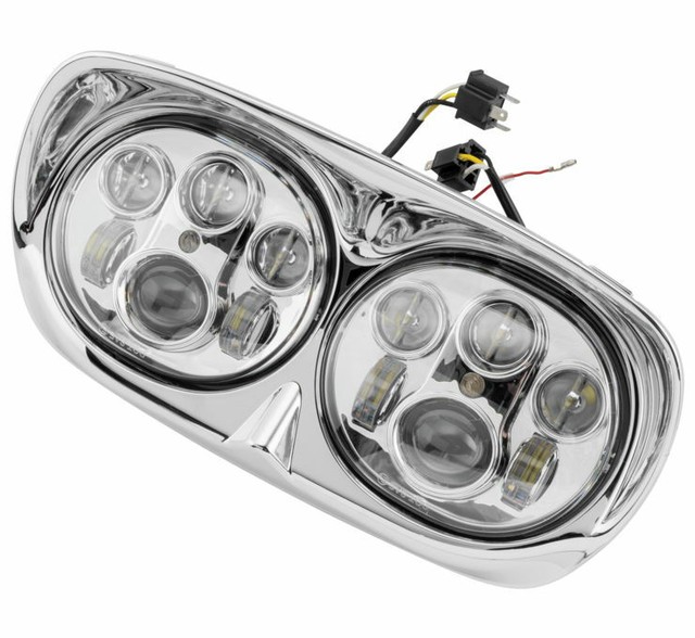 Letric Dual, Chrome Headlights For Road Glide Harley Road Glide FLTR
