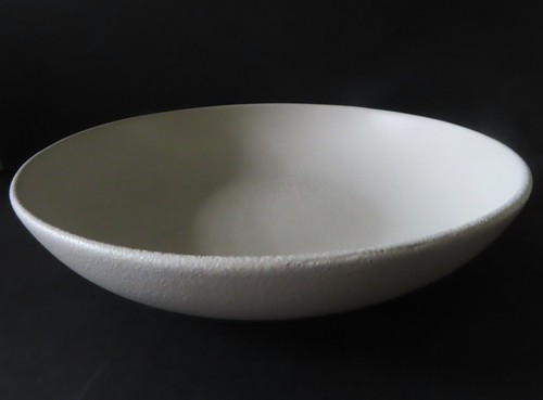 Sara Paloma Large White Crater Glaze Shallow Bowl - 14 3/4" x 3 1/4" - Picture 7 of 7