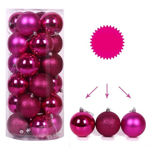 24 Weihnachtskugel Ø6cm Set Kunststoff Christbaumkugel Bruchfest Baumschmuck UF - Bild 6 von 6