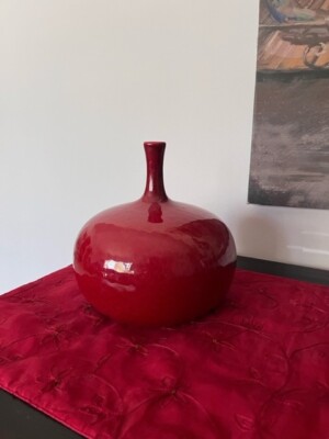 Global Views Blood Red Flask Vase 6''