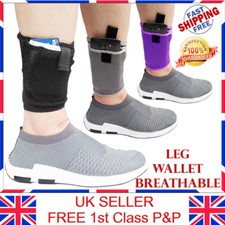 Concealed Hidden Ankle Leg Mesh Wallet Travel Pouch Passport Mobile Purse Bag